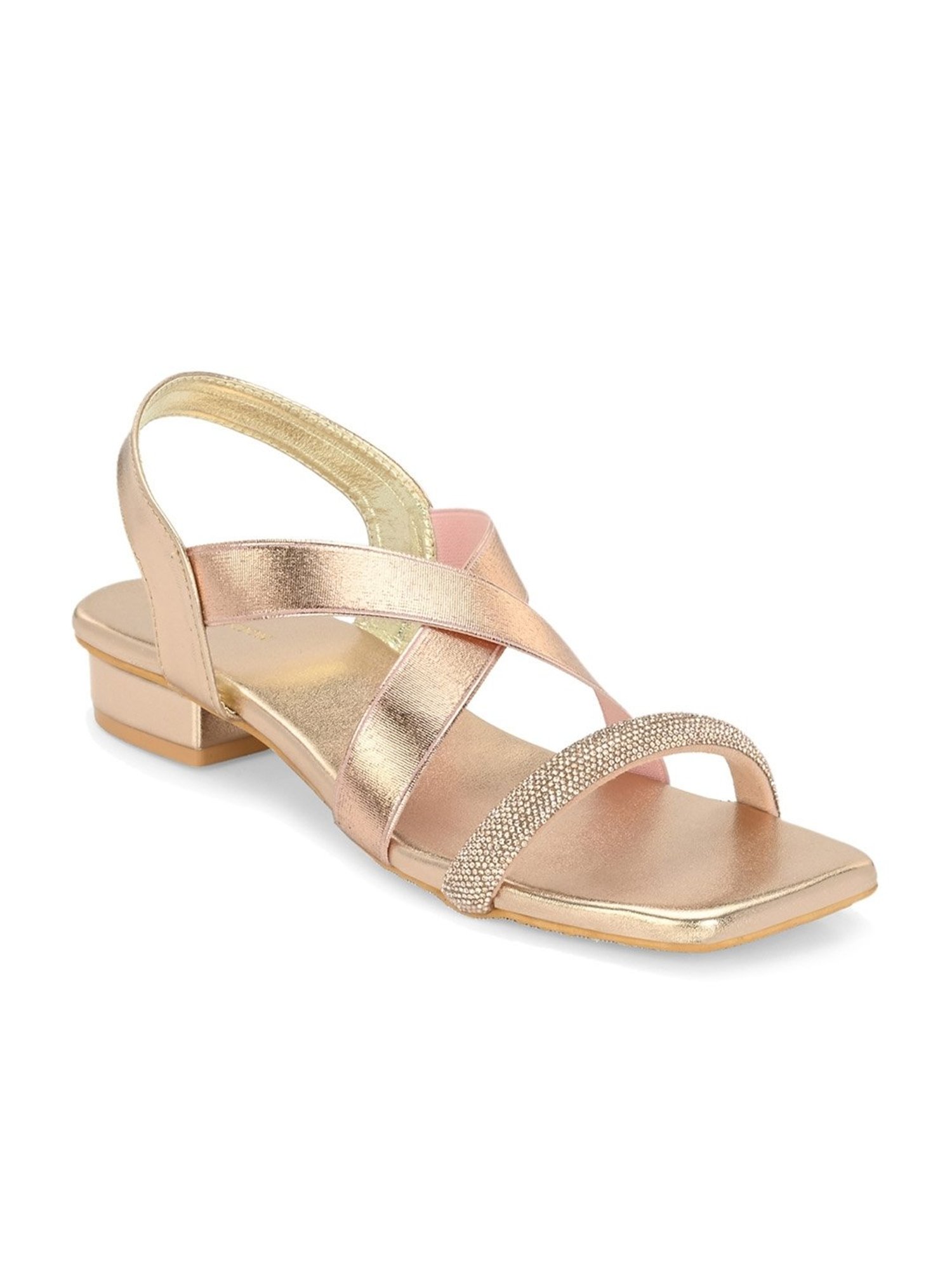 Clog London Women's Rose Gold Sling Back Sandals