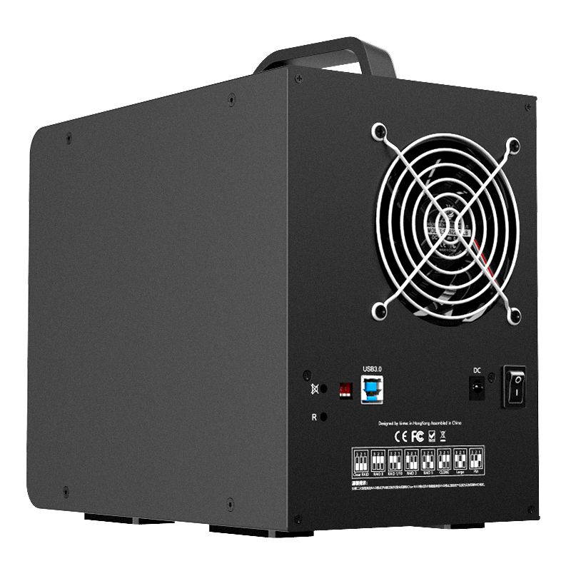 MAIWO K4FU3SR Disk Array Box All-Aluminum 4 Bays External 2.5/3.5 Inch Serial Mechanical Solid State Hard Drive Storage Data Cabinet Hard Drive Box Black 0Tb Without Hard Drive