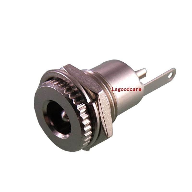 10Pack 5.5 x 2.1 MM 8A-10A DC Power Jack Socket Threaded Female Mount Connector Adapter with Dustproof Plug