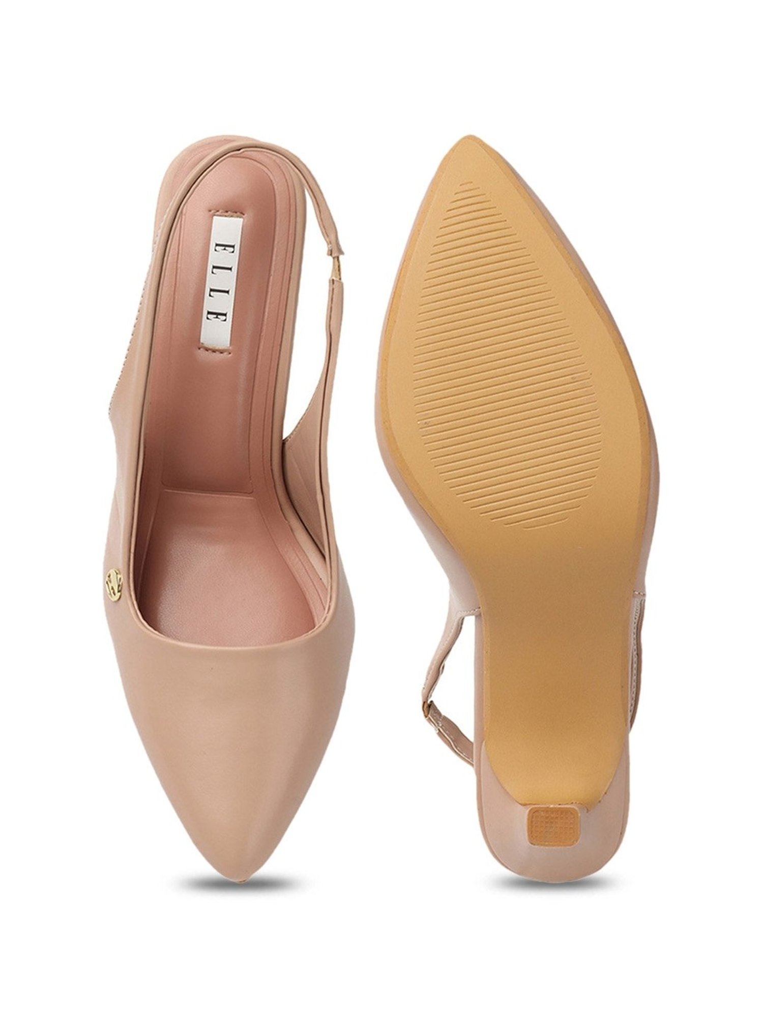 Elle Women's Peach Sling Back Stilettos