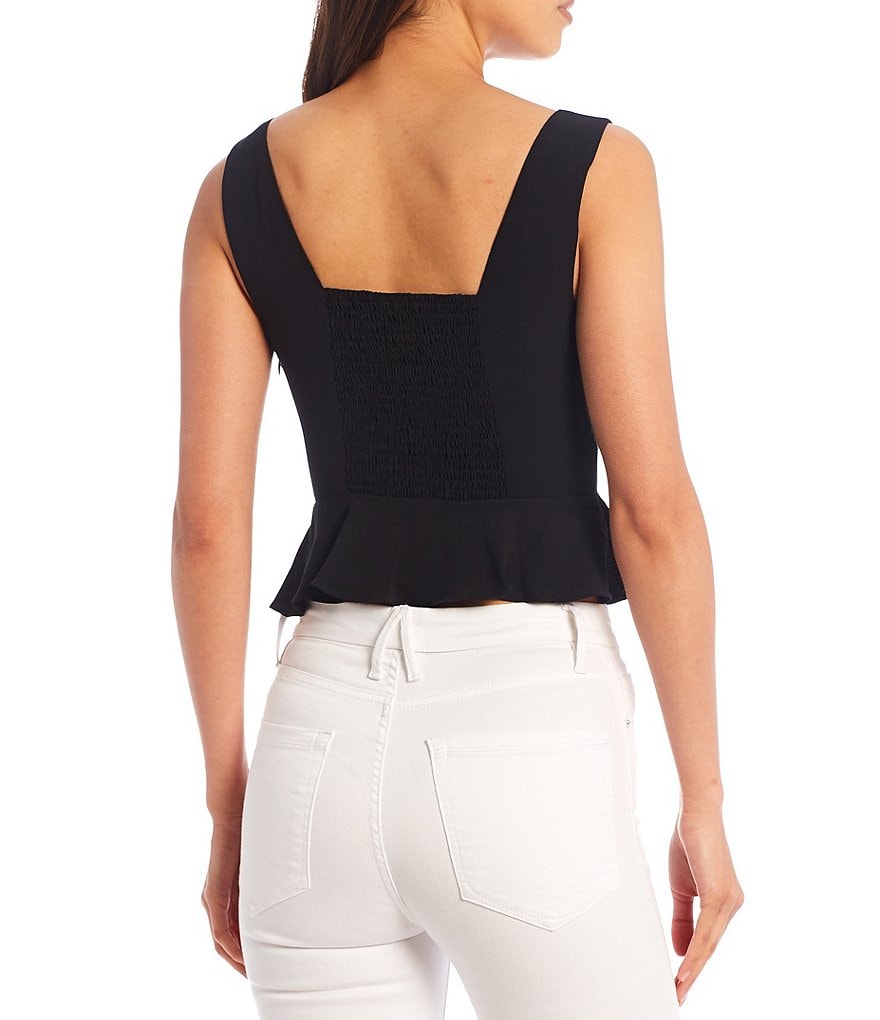 BB Dakota by Steve Madden Up to Here Puff Elbow Sleeve Mock Neck Smocked Top