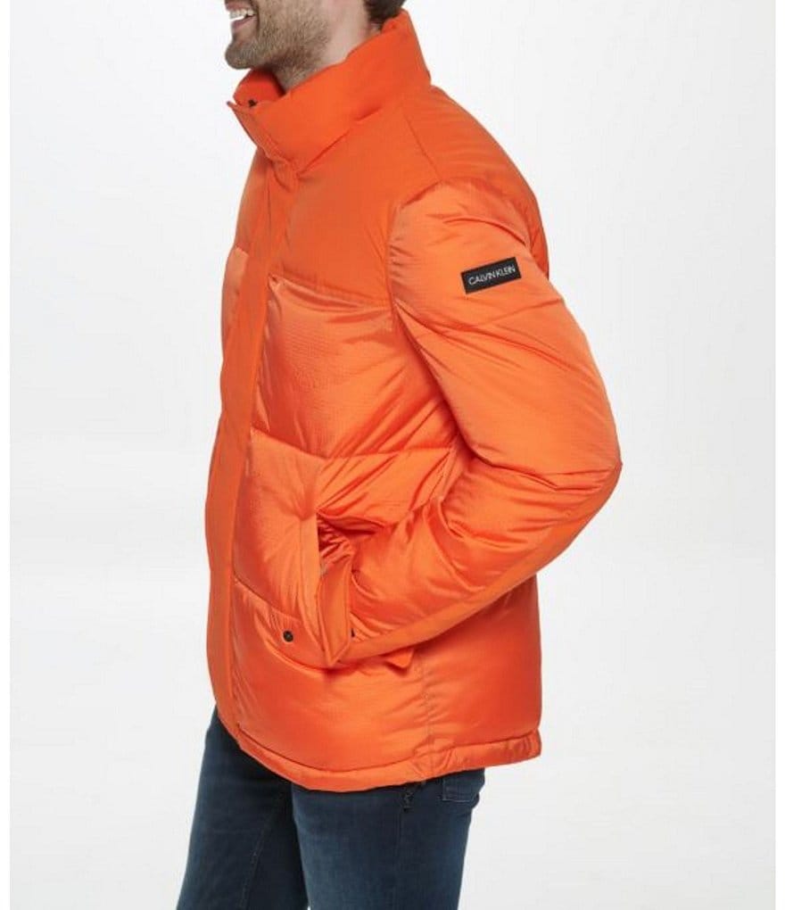 Cole Haan Hooded Down Zip Front Puffer Jacket