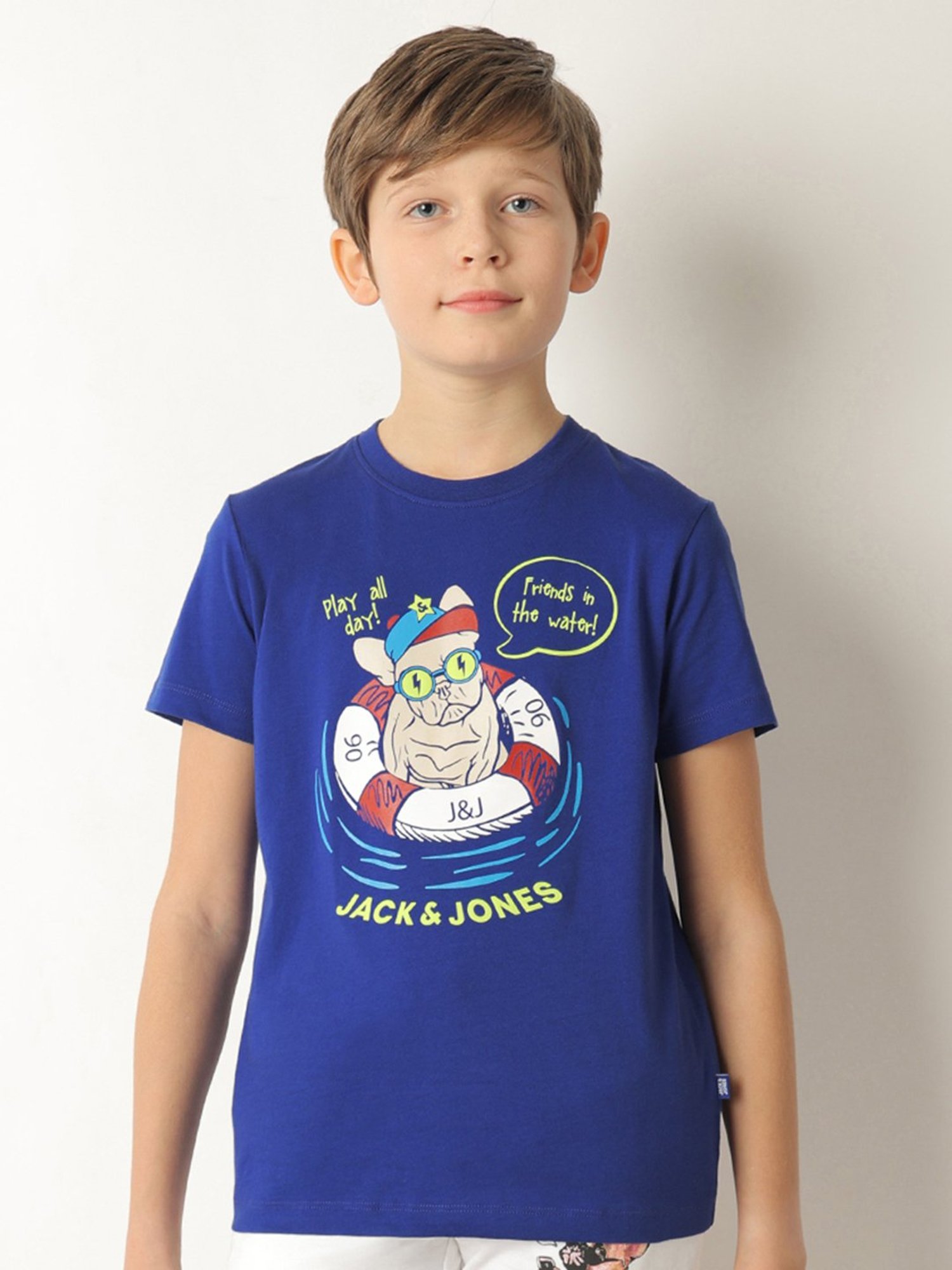 Jack & Jones Junior Navy Printed T-Shirt