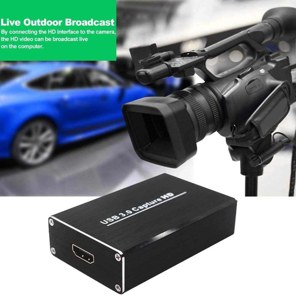 Docooler HD Video Capture Converter with USB3.0 Dongle 1080P 60FPS Drive-Free Capture Card Box for Windows Linux Os X Black