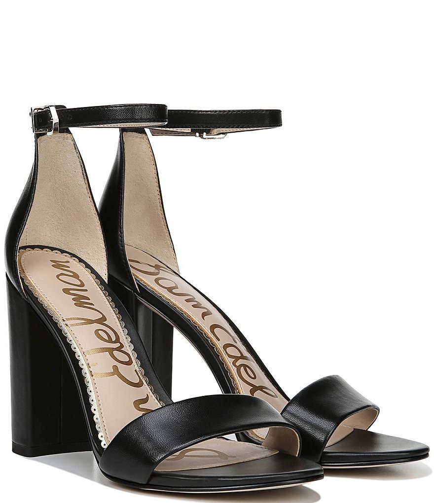 Sam Edelman Yaro Leather Ankle Strap Block Heel Dress Sandals