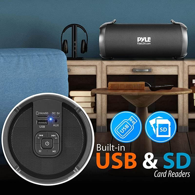 Wireless Portable Bluetooth Boombox Speaker 100 Watt Rechargeable Boom Box Speaker Portable Music Barrel Loud Stereo System with AUX Input MP3USBSD Port Fm Radio 25quot Tweeter  PBMSPG3BK