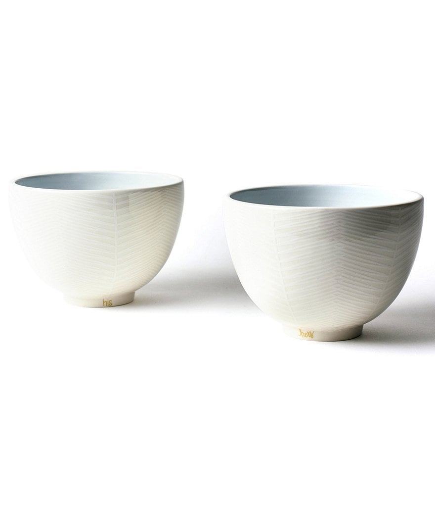 Coton Colors His And Hers 6#double; Footed Bowls Set of 2
