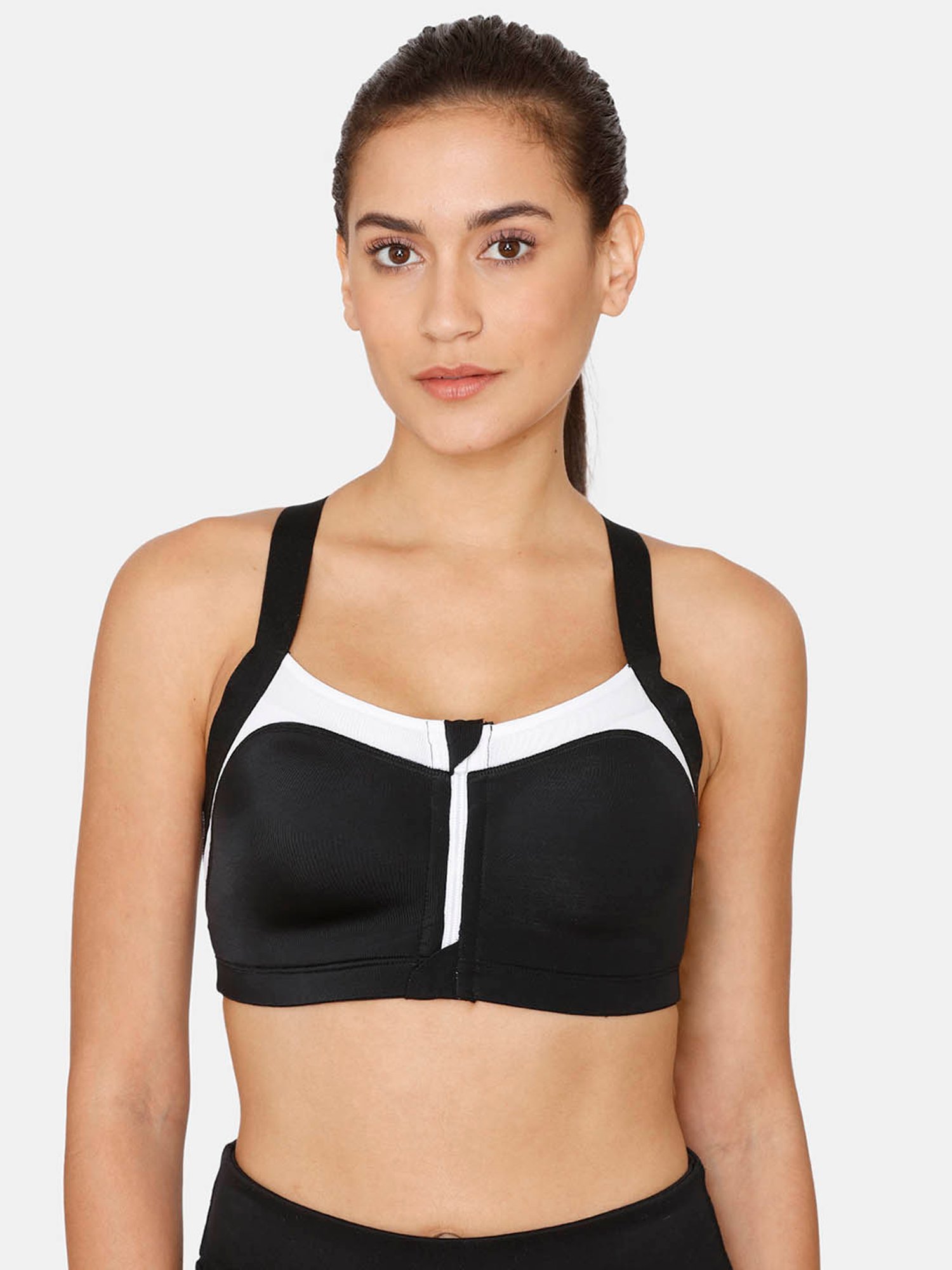 Zelocity by Zivame Black Non Wired Non-padding Sports Bra
