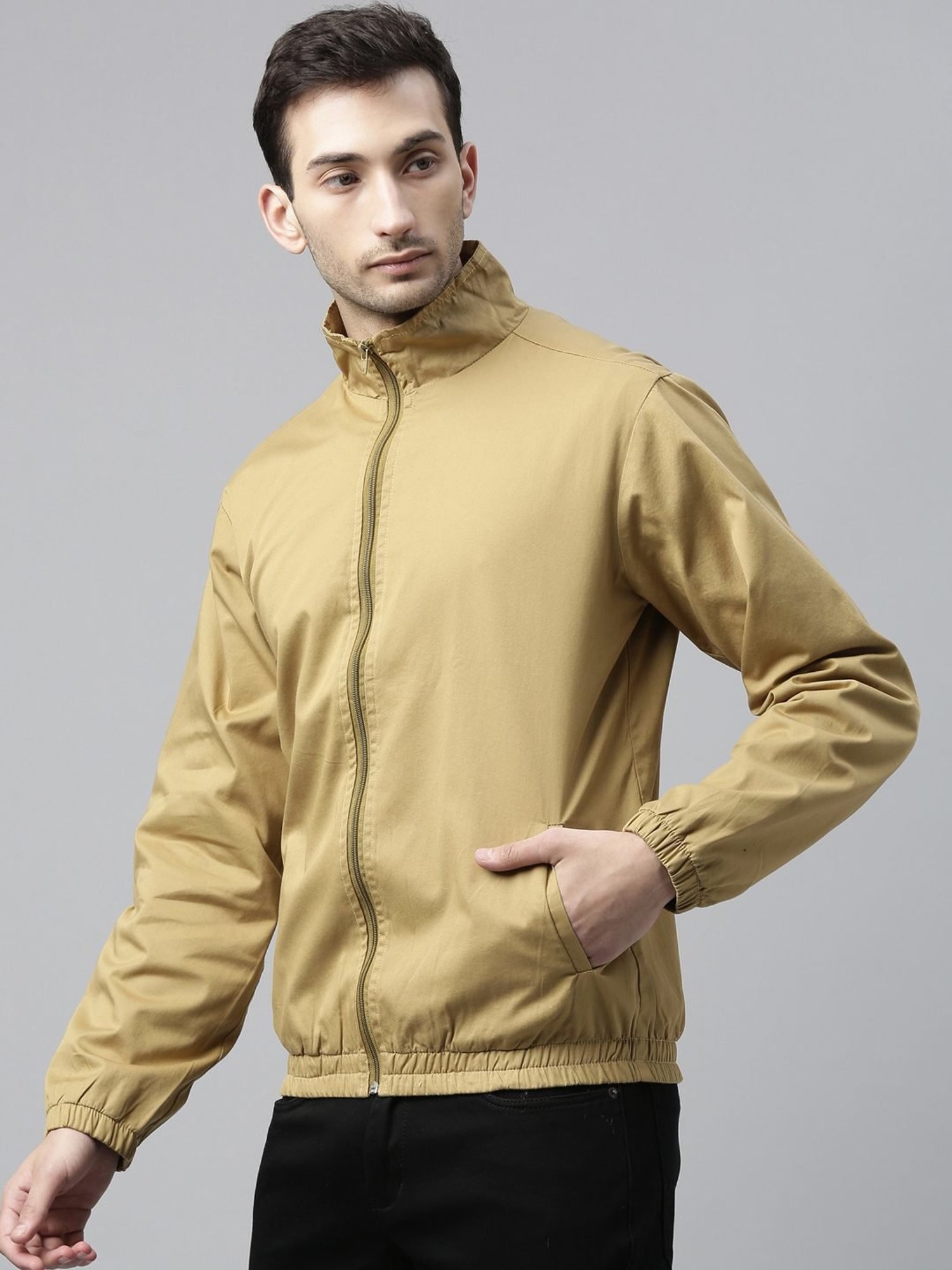 CINOCCI Beige Cotton Slim Fit Jacket