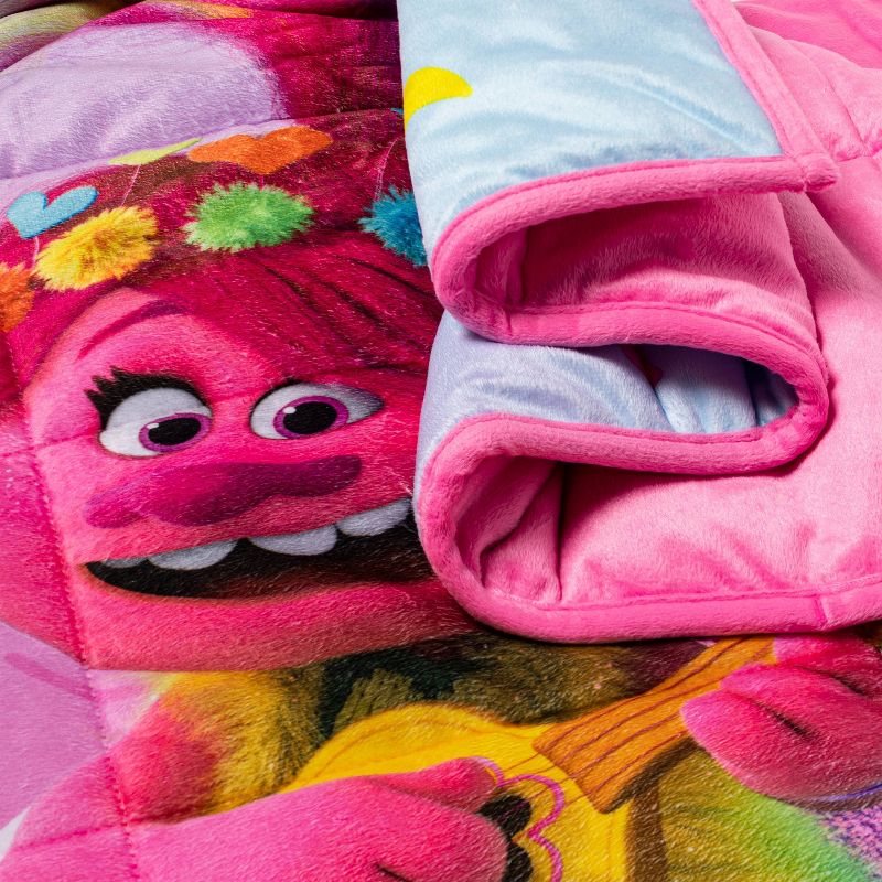 Trolls Standing on Rainbows Weighted Blanket