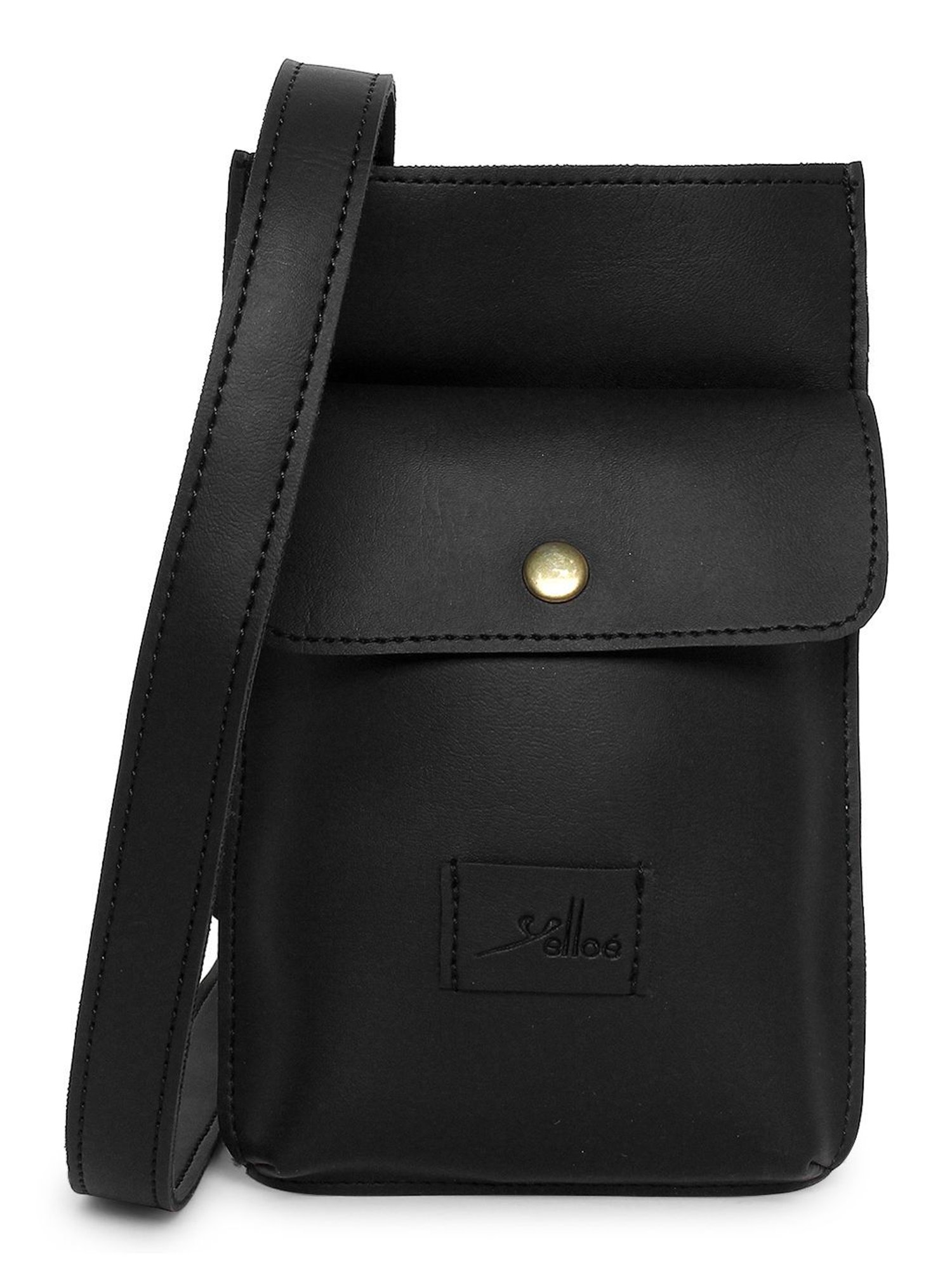 Yelloe Black Solid Small Pouch