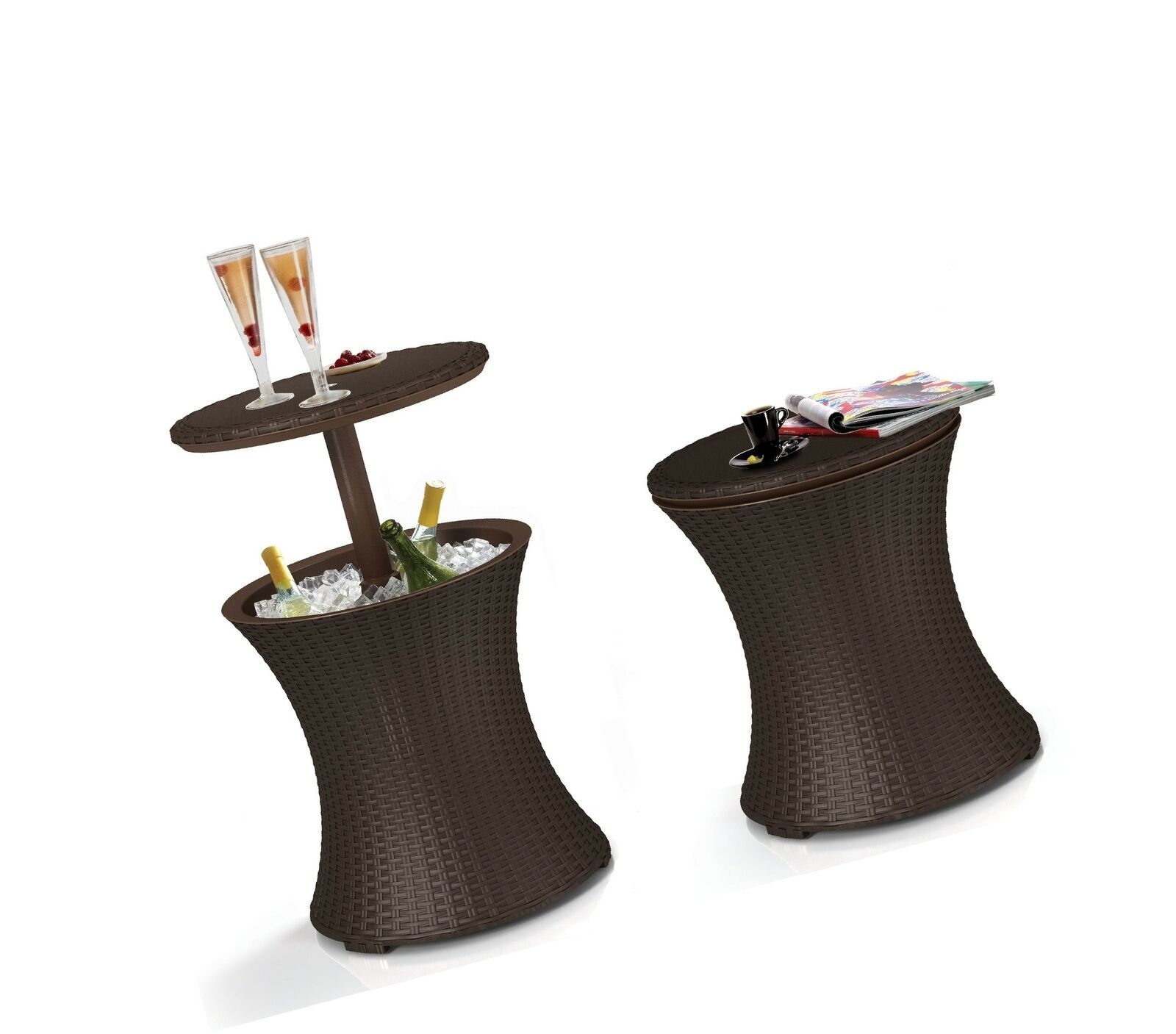 Keter Pacific Cool Bar Outdoor Patio Furniture and Hot Tub Side Table with 7....