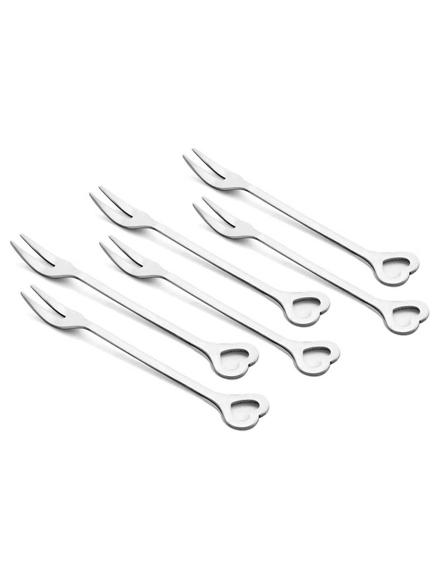 FnS Studio Silver Stainless Steel Fruit Fork - Set of 6