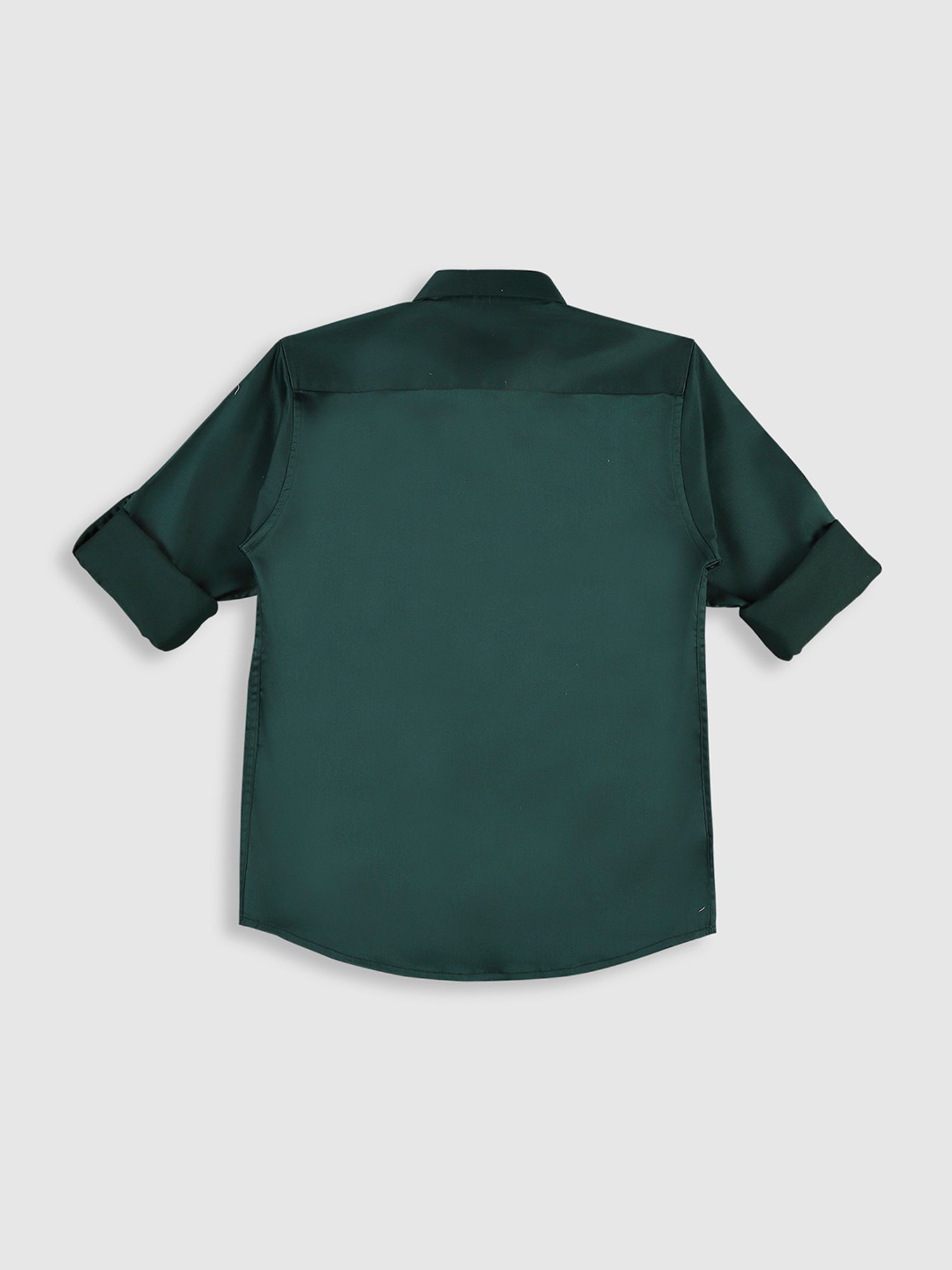 Cavio Kids Green Solid Full Sleeves Shirt with Tie