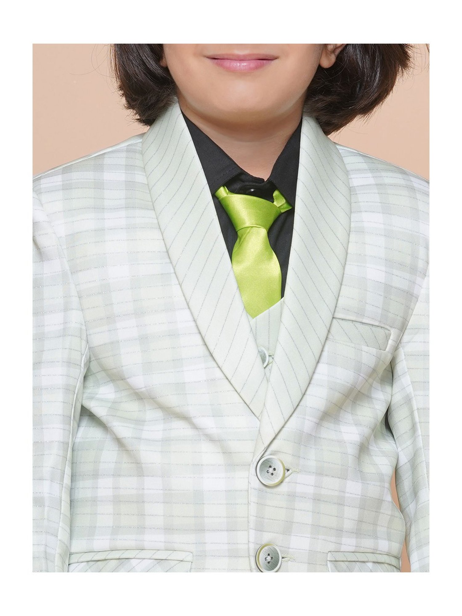 AJ Dezines Kids Sky Blue & Black Solid Full Sleeves Shirt, Pants, Coat, Waistcoat with Tie