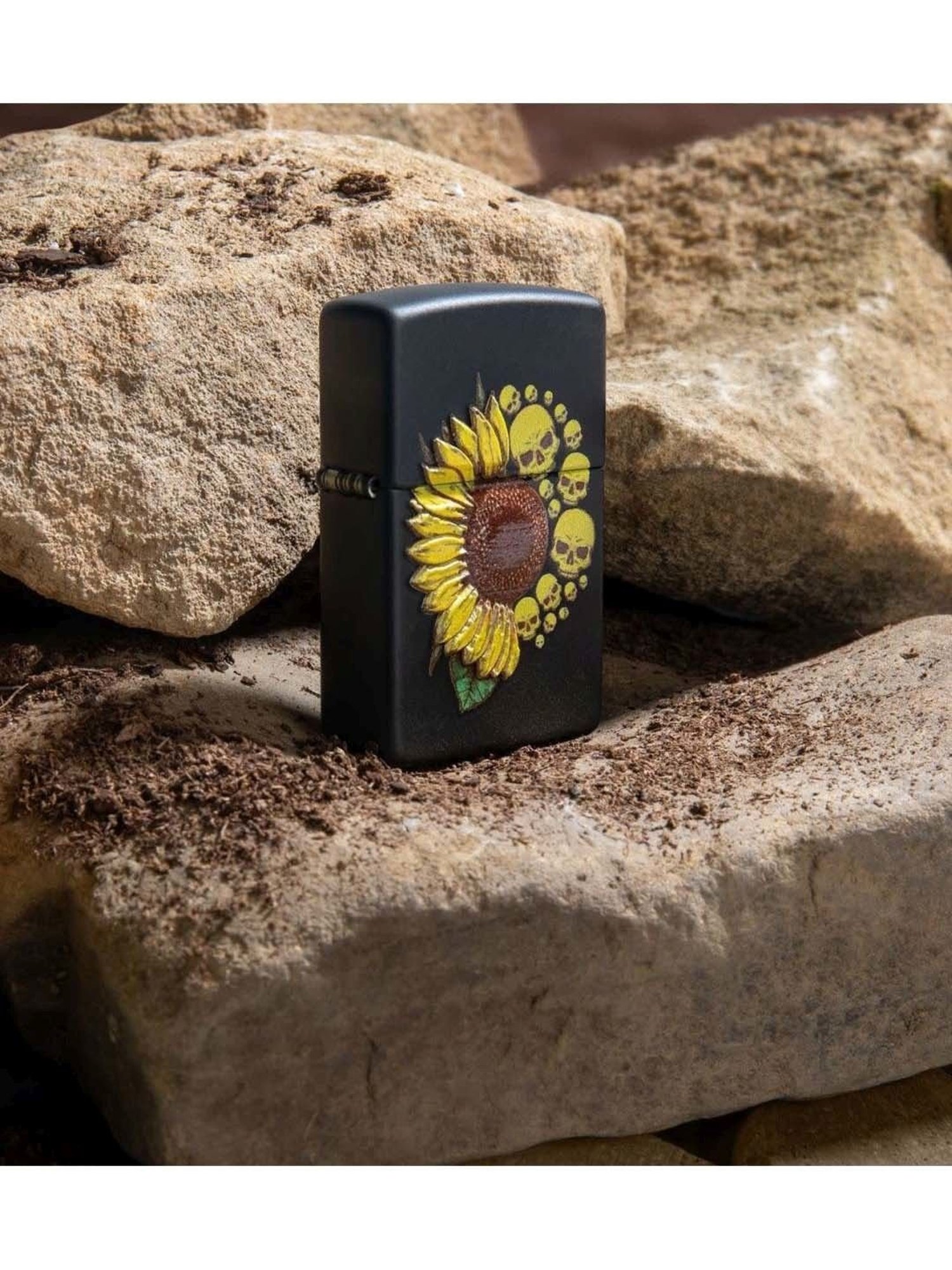 ZIPPO Black & Yellow Brass Windproof Pocket Lighter
