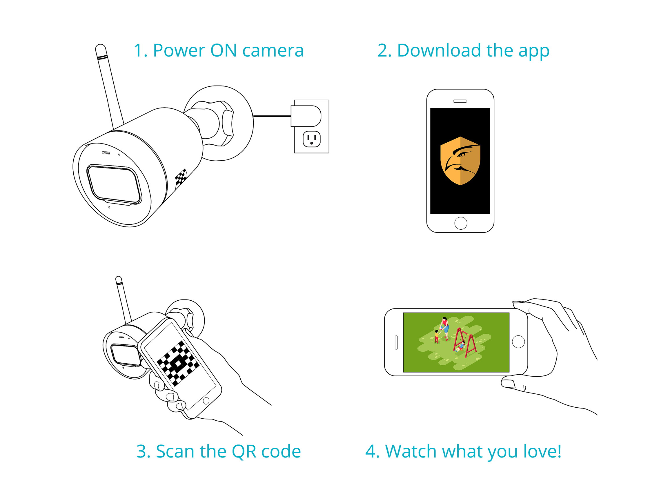 Defender Security Guard 4 Megapixel (2K) Resolution Wi-Fi IP Camera with Mobile Viewing, Audio Recording and No Monthly Fees