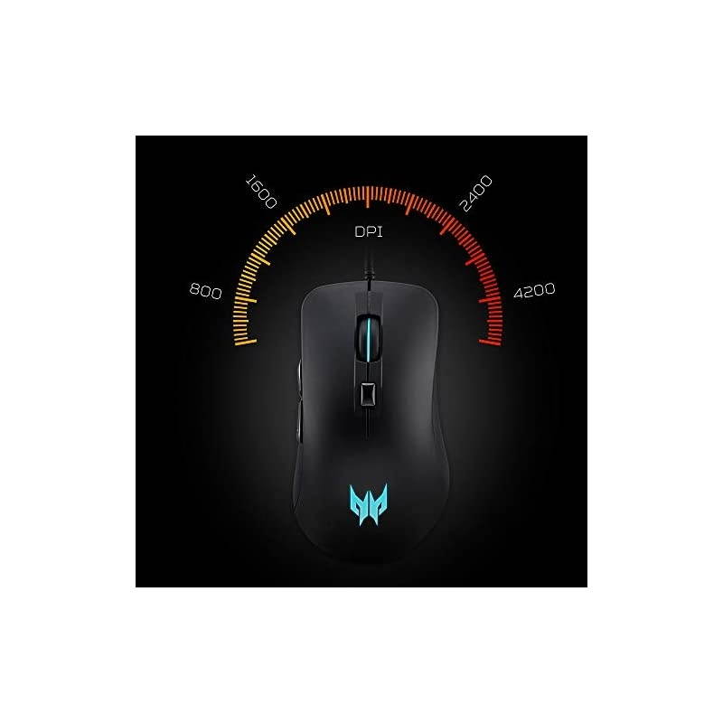 Predator Cestus 310 Gaming Mouse: 4200 On-The-Fly DPI - Breathing Backlit - 6 Button Design - Pixart 3519 Sensor - Black (PMW910)