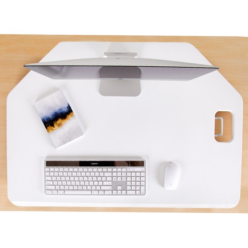 X-Elite Premier Corner Standing Desk Converter with Pneumatic Height Adjustment - White - Stand Steady