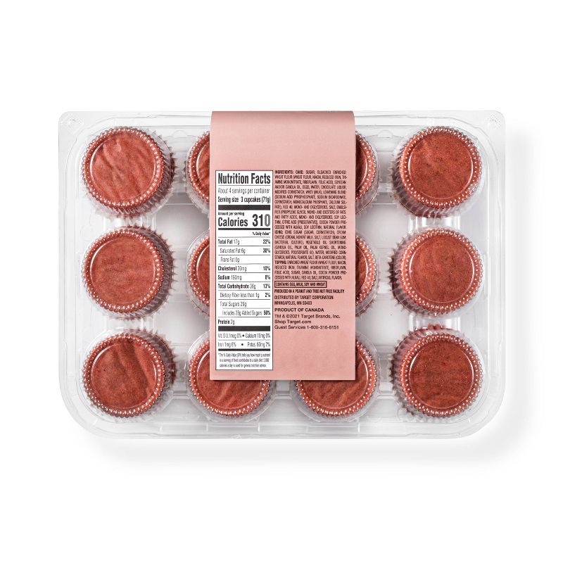 Red Velvet Cream Cheese Filled Mini Cupcakes - 10oz/12ct - Favorite Day™
