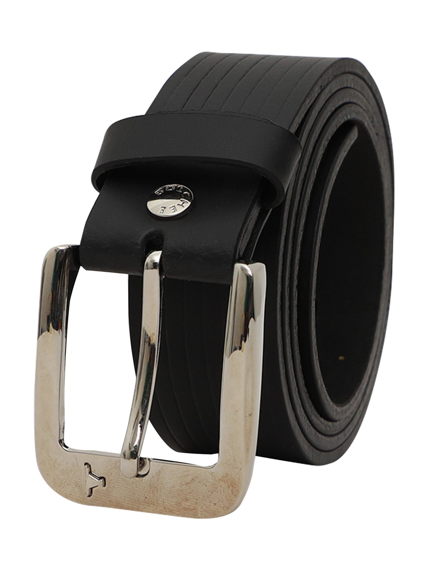 BULCHEE Black Leather Casual Belt for Men