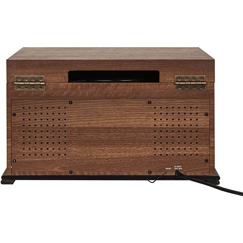 CR704BWA Musician 3Speed Turntable with Radio CDCassette Player Auxin and Bluetooth Walnut