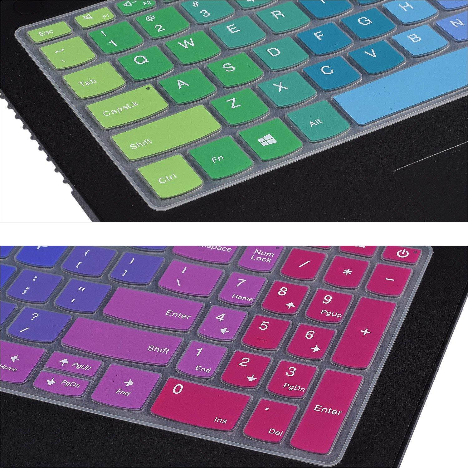 Ultra Thin Lenovo Keyboard Cover for 2018 Flagship Lenovo ideapad 320 15.6" Laptop, Lenovo ideapad 520 15.6", Lenovo ideapad 320 17.3" Laptop, Rainbow