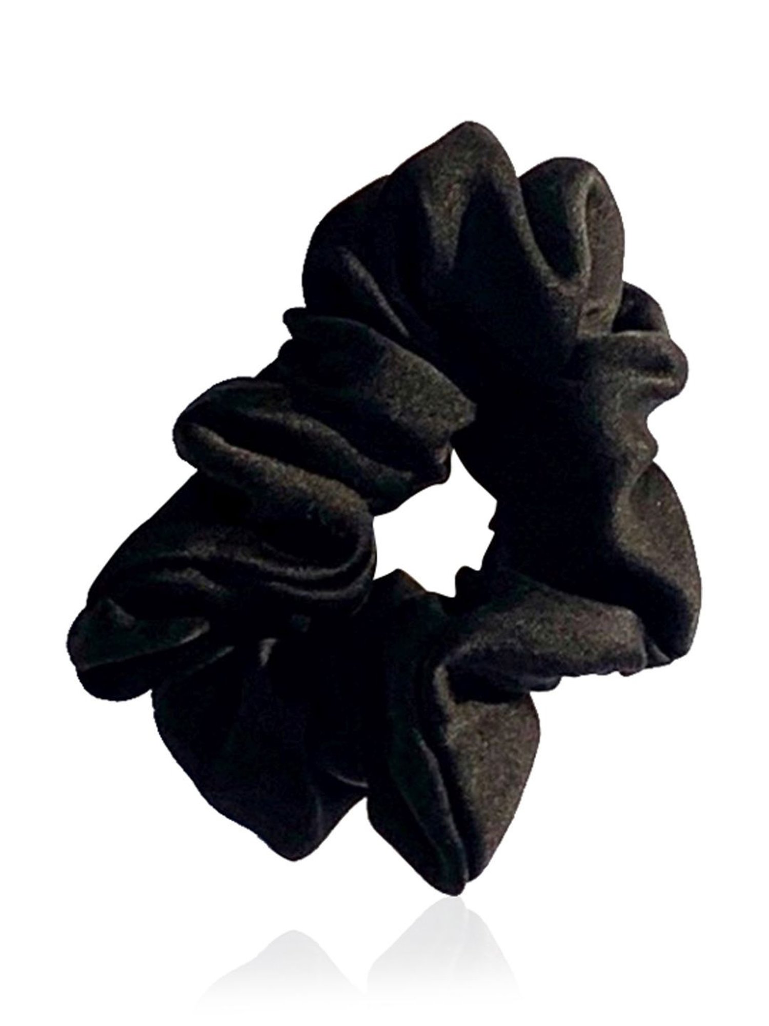 Ahe Naturals Mulberry Silk Hair Scrunchies Set of 3 Leopard Print, Pearl, Jet Black