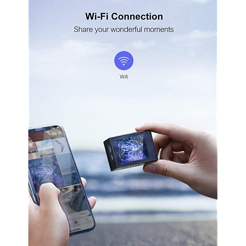 Ultra 4K 20MP Action Camera WiFi Enhanced Anti-Shake Time Lapse LDC Remote Control Sports Camera 40M Waterproof Underwater Vlog Camcorder with Accessories Kit CT9100