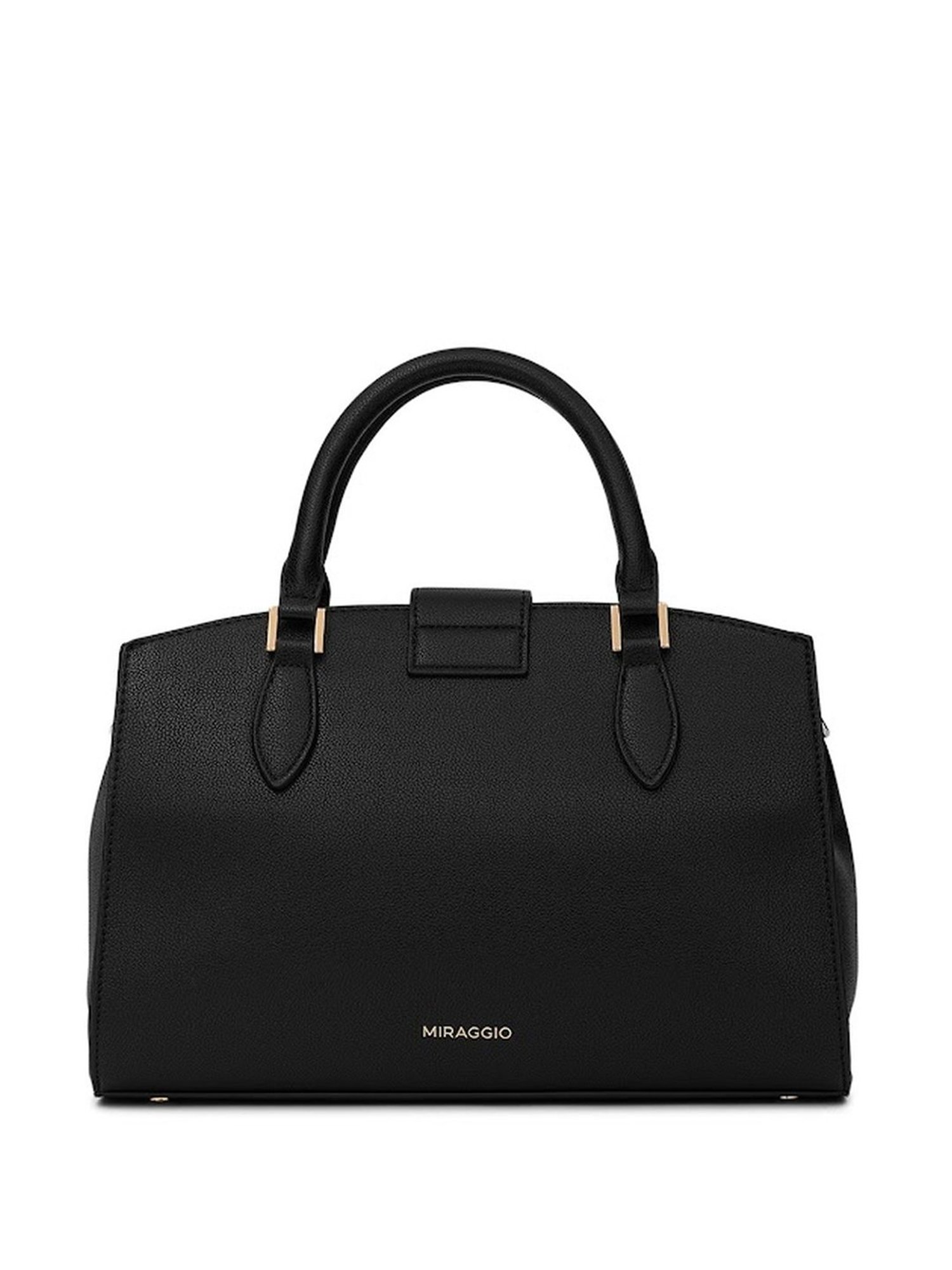 Miraggio Ellen Black Solid Medium Handbag