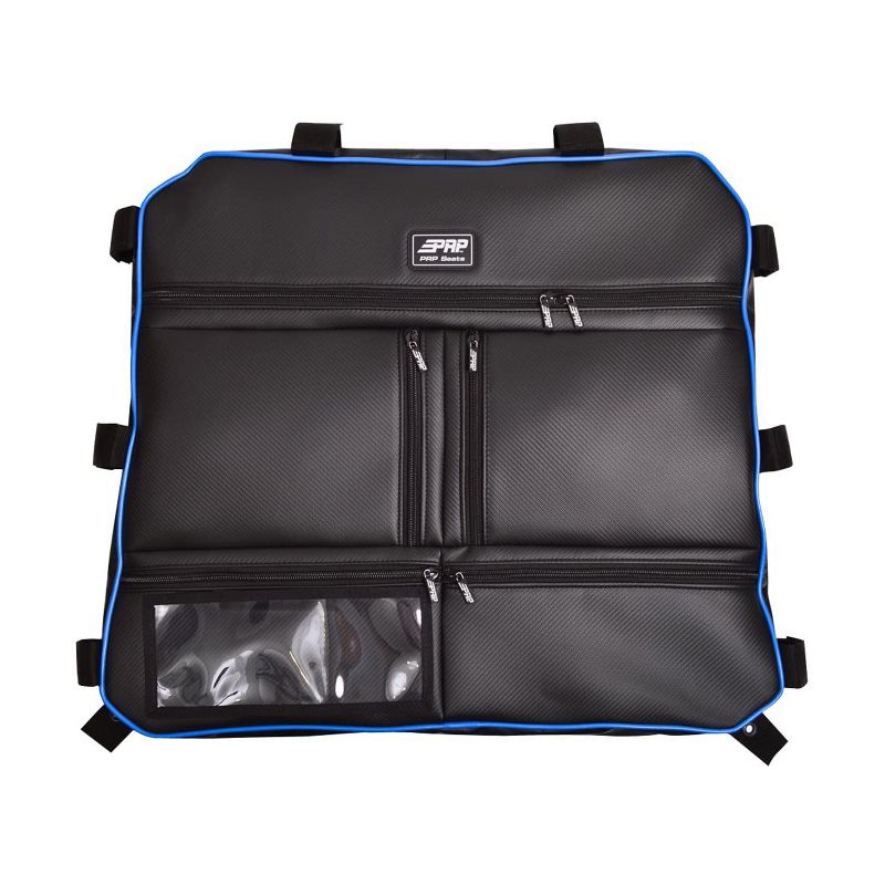 PRP Seats E47-214 Durable Overhead Storage Bag for Polaris RZR with 5 Compartments, Clear View Pocket, and Rubberized Zippers, Blue