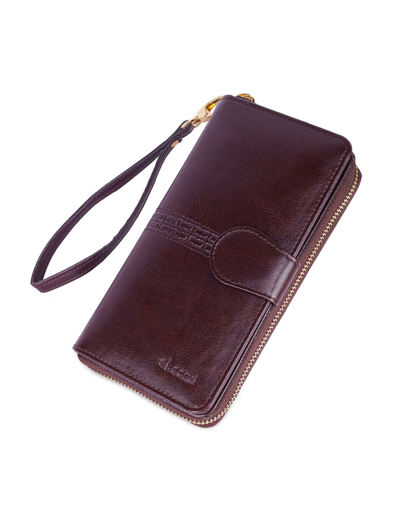 Louis Philippe Brown Casual Leather Money Clip Wallet for Men