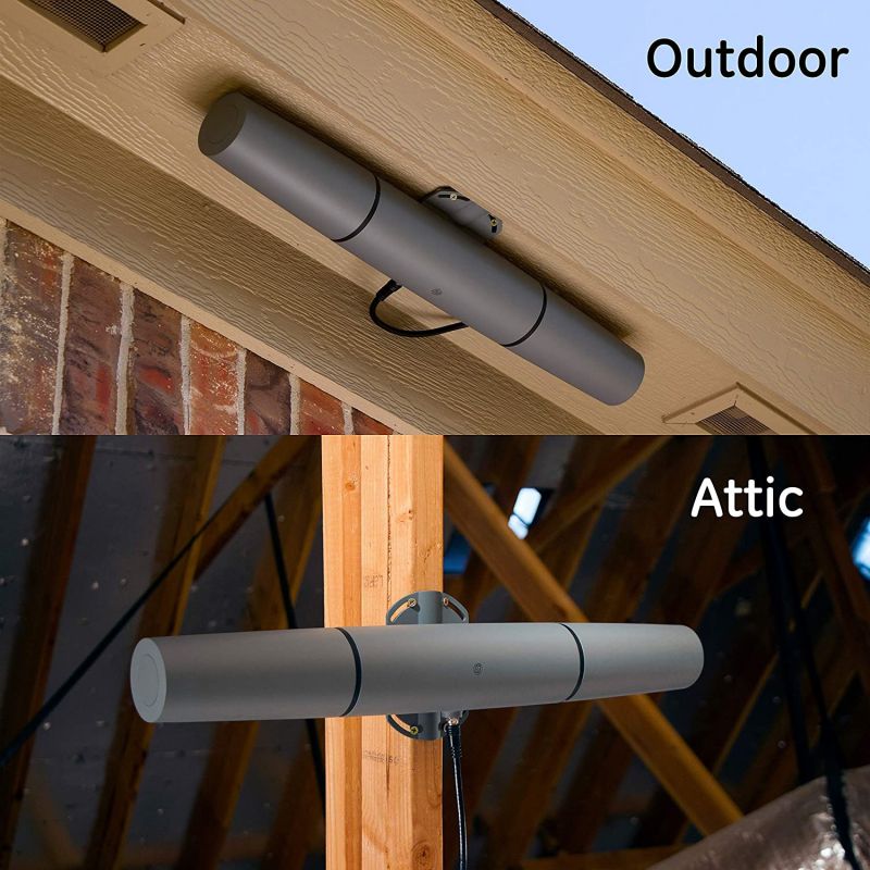 GE Outdoor / Attic Mount Amplified TV Antenna, Long Range, Supports 4K 1080P VHF UHF, 60 Mile Range, Amplifier Signal Booster, Digital HDTV Antenna, 34560