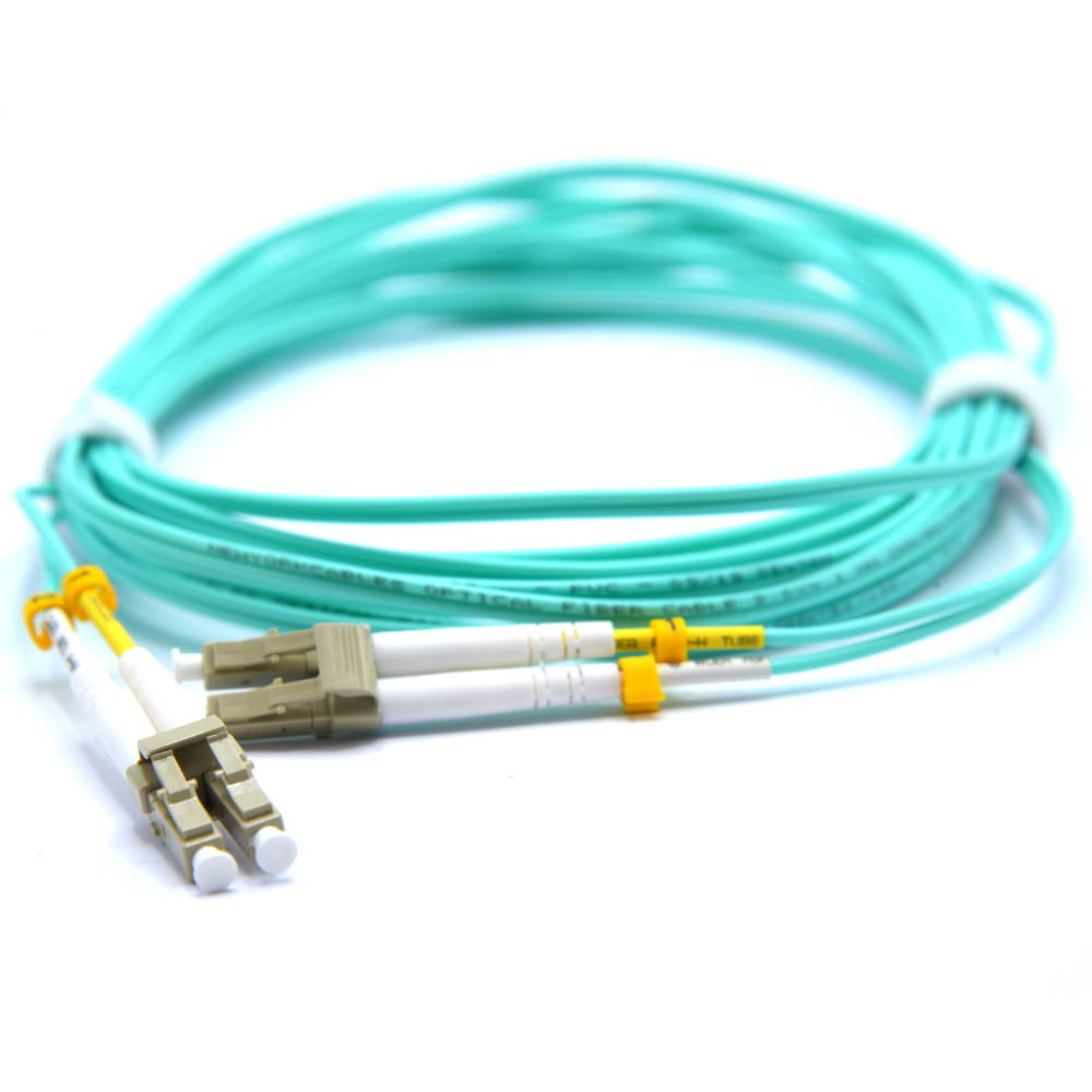 Fiber Patch Cable | LC to LC Multimode Duplex OM4 50/125 Jumper Cord | 1M (3.28ft) 40gb Fiber Optic Cable (Aqua)