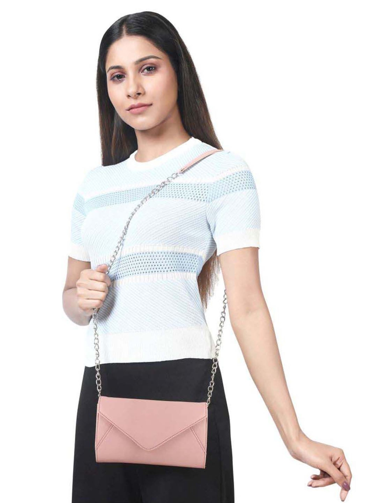 Toteteca Pink Solid Medium Sling Handbag