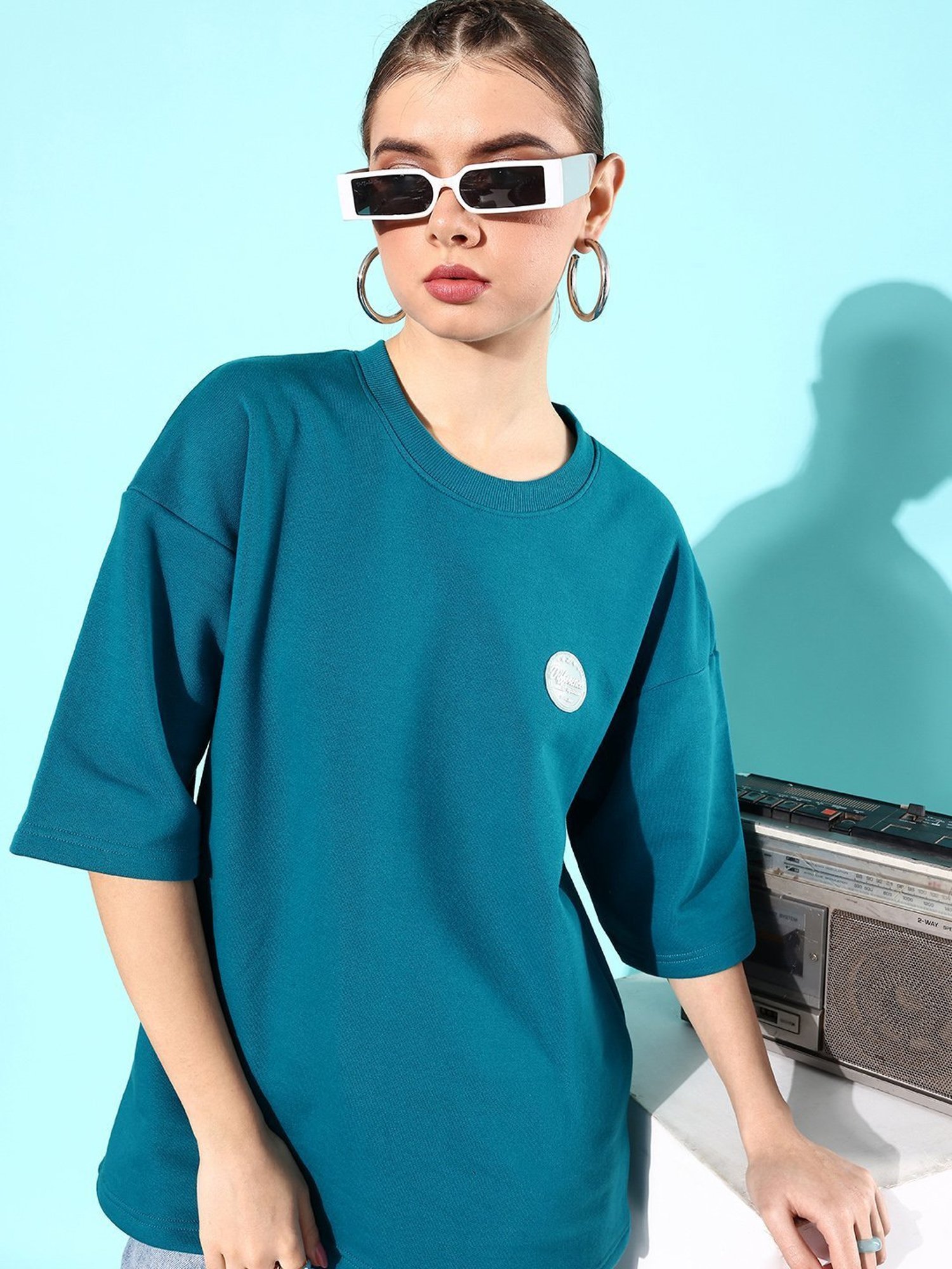 Difference of Opinion Blue Fleece Oversized Sweatshirt