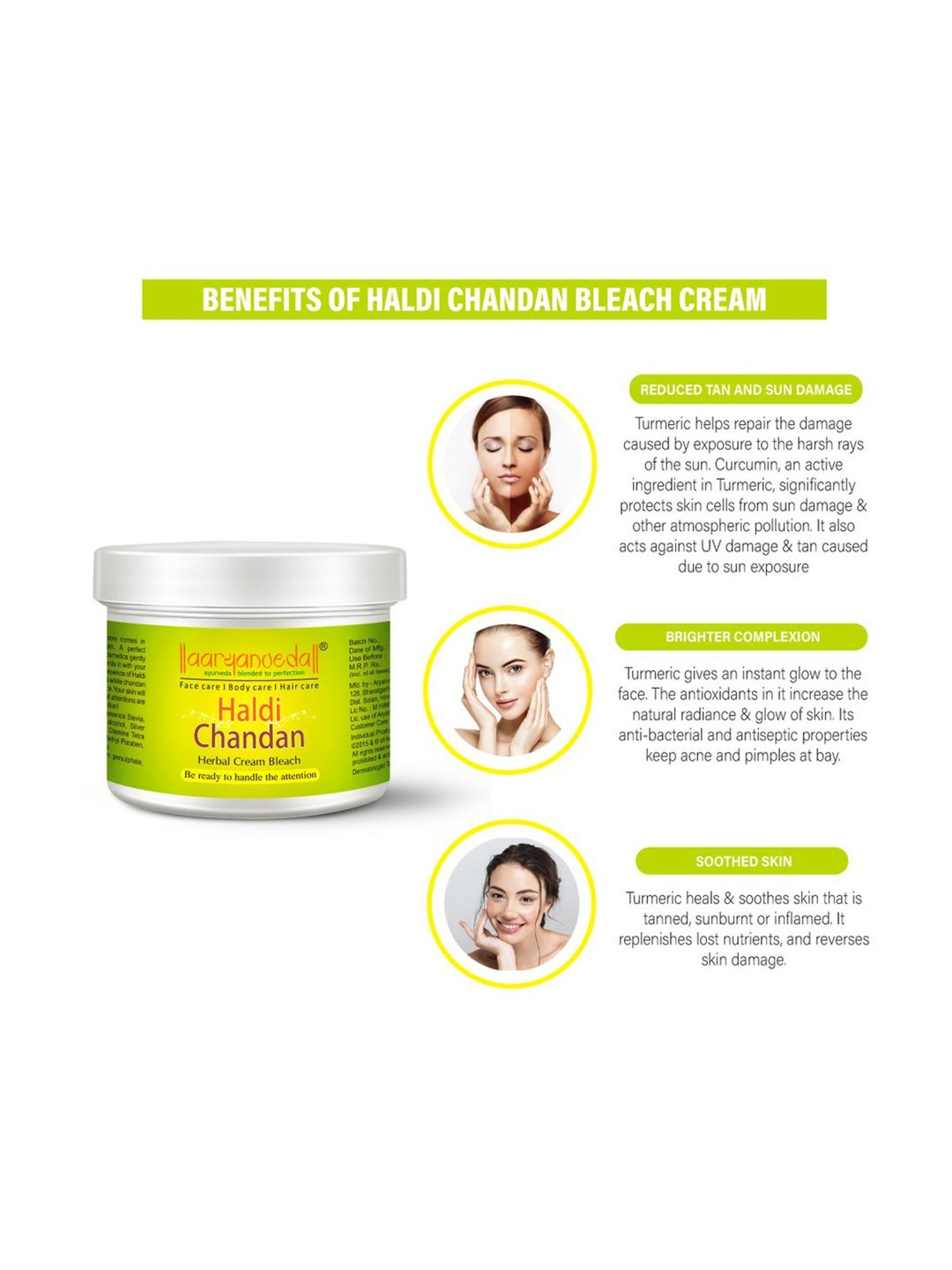 Aryanveda Haldi Chandan Herbal Bleach Cream (Pack of 10)