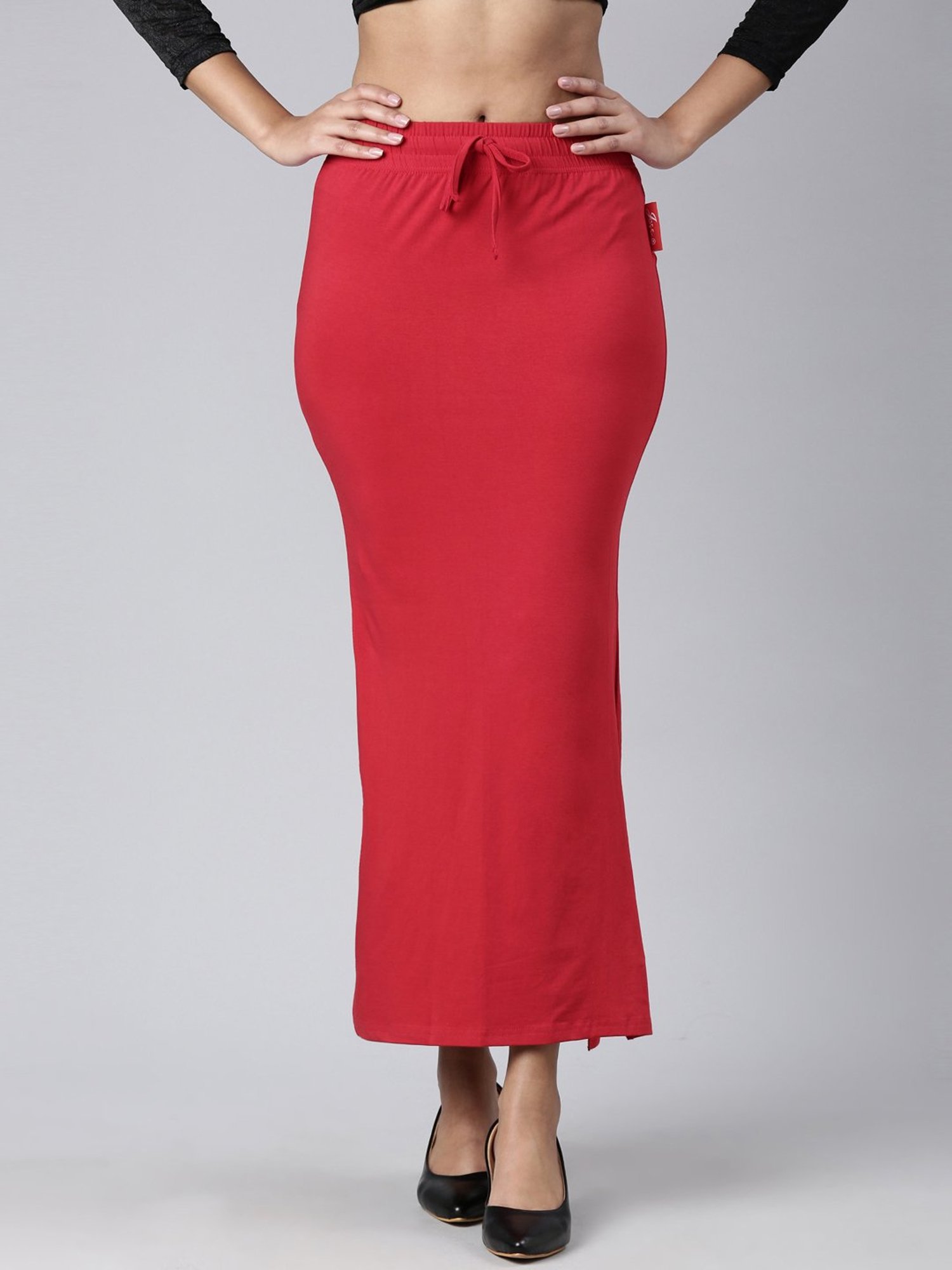 JCSS Red Cotton Saree Shapewear