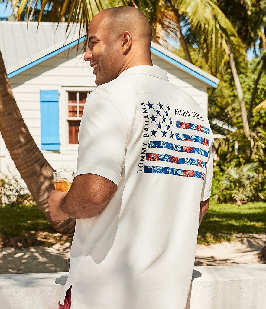 Tommy Bahama Big & Tall Aloha America Silk Short-Sleeve Woven Shirt