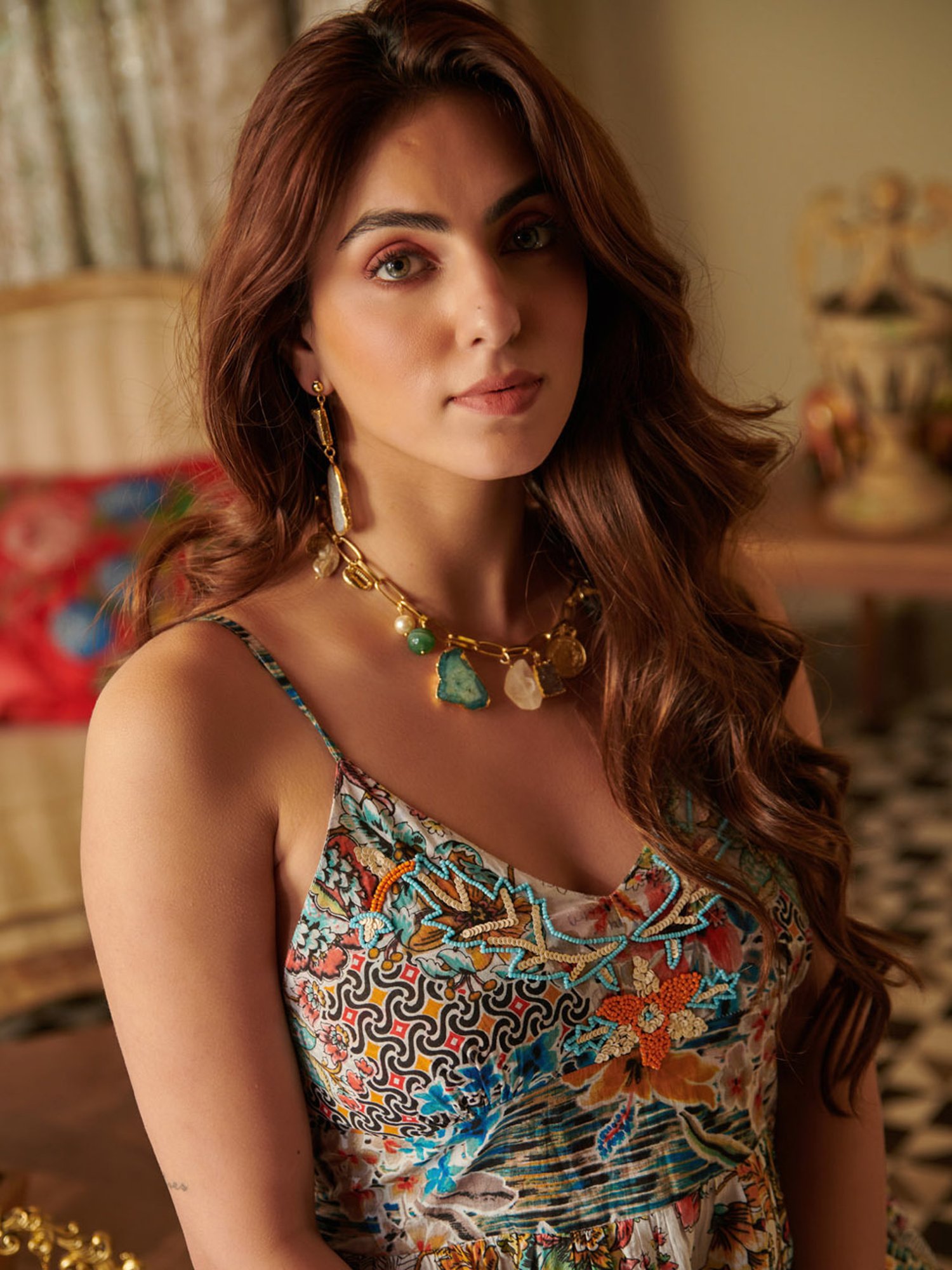 Cin Cin Printed Trappy Tunic With Sharara Pants