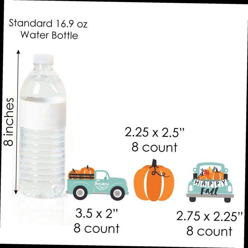 Big Dot of Happiness Happy Fall Truck - Cupcake Decoration - Harvest Pumpkin Party Cupcake Wrappers and Treat Picks Kit - Set of 24