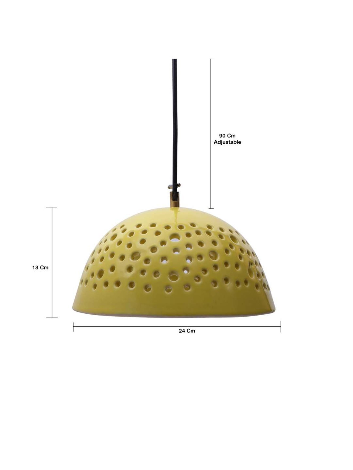 Homesake Exclusive Yellow Ceramic Pendant Light with E27 Hanging lamp- Set of 1