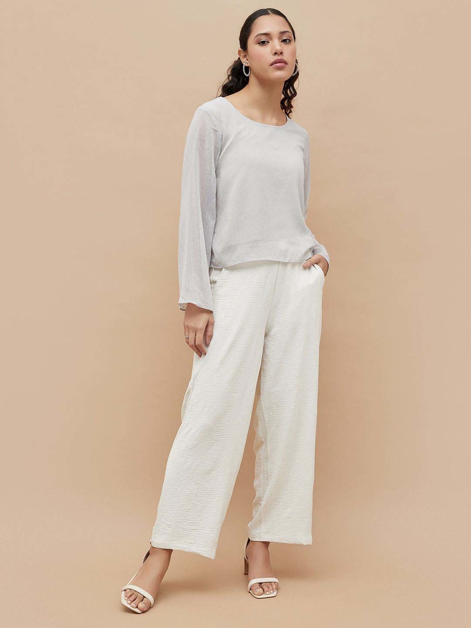 Code by Lifestyle Grey Embellished Top