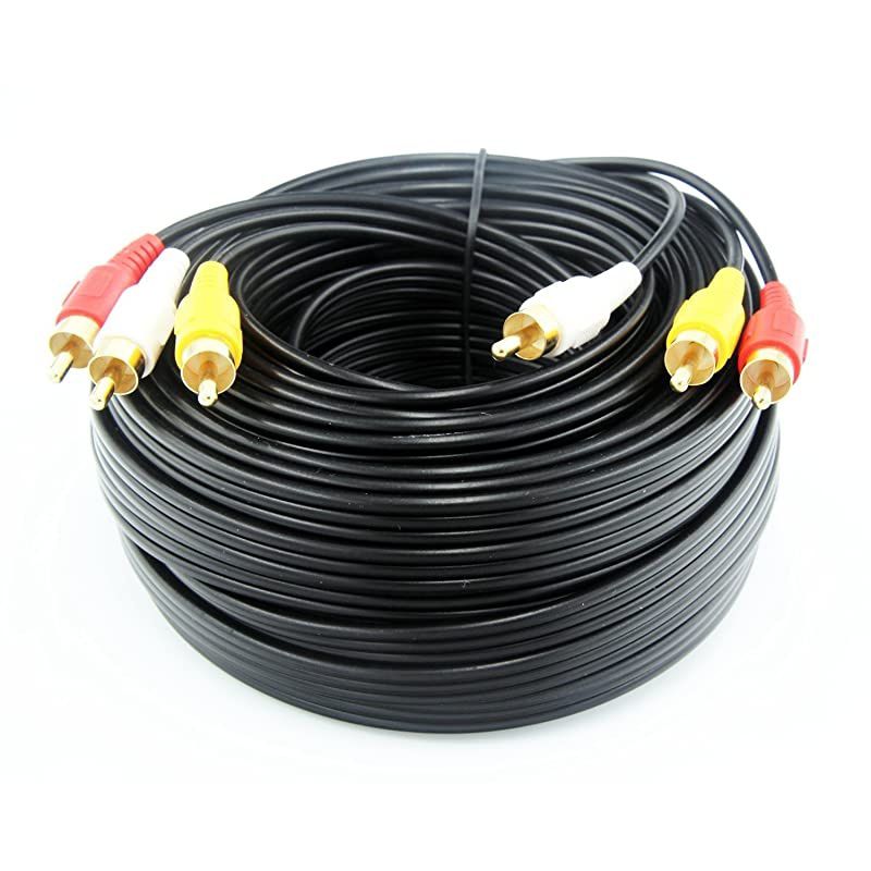 Video CableComposite Cord 30 ft RCA to RCA MMx3AV Cable for TVDVDVCD etd