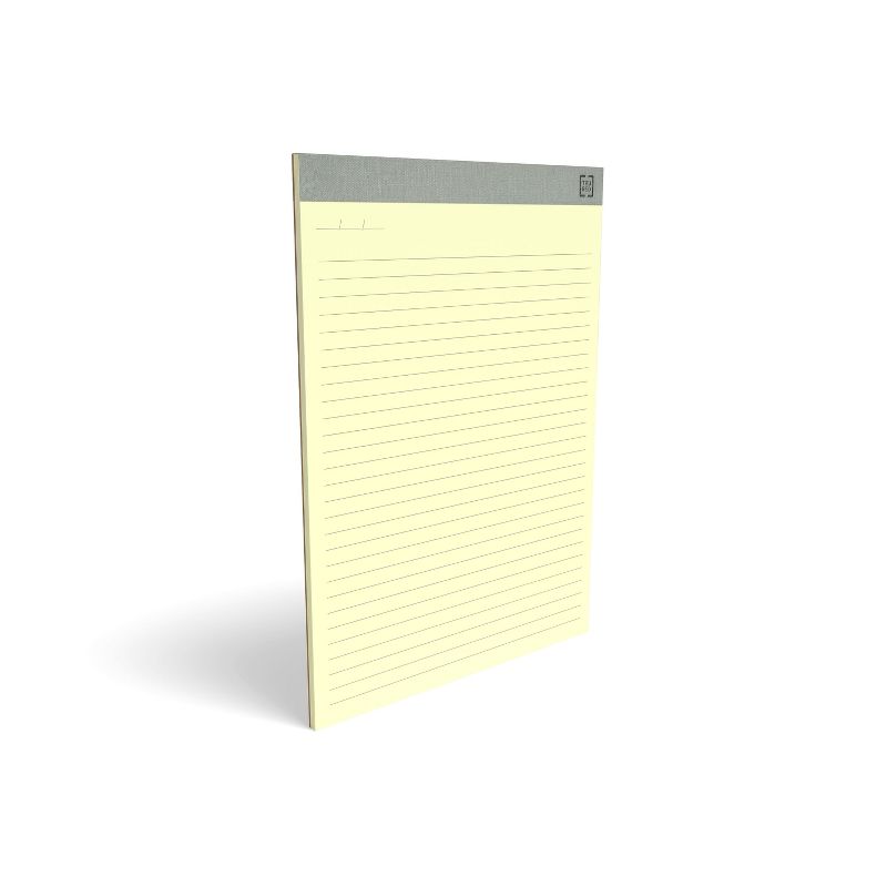 TRU RED Notepads, 8.5" x 11.75", Wide Ruled, Canary, 50 Sheets/Pad TR57381