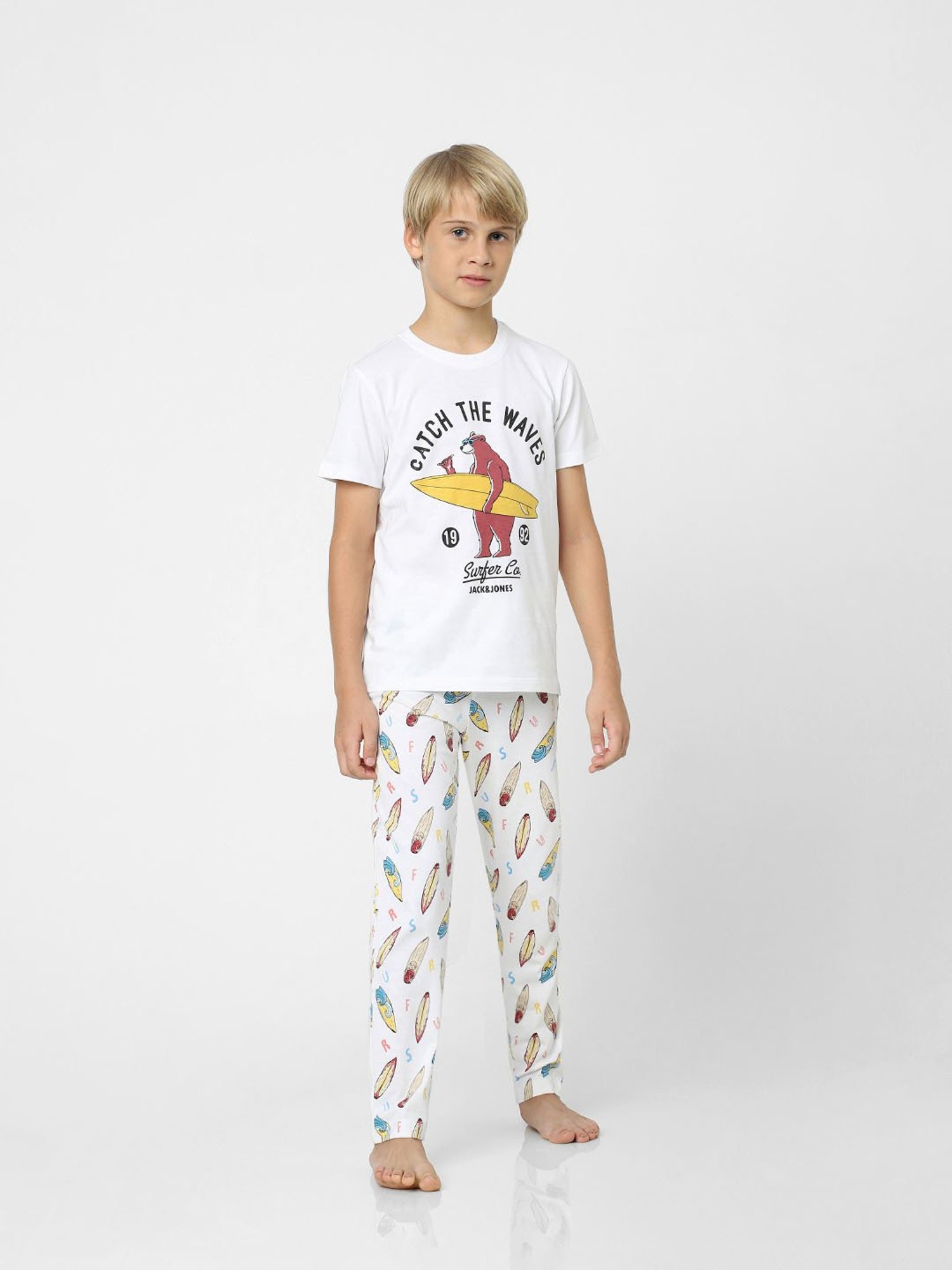 Nite Flite Boys Navy & Grey Born to Play Cricket Pyjama Set