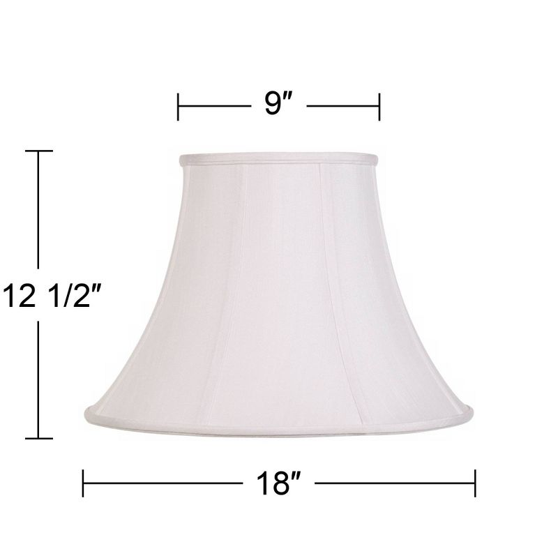 Imperial Shade White Large Bell Lamp Shade 9" Top x 18" Bottom x 13" Slant x 12.5" High (Spider) Replacement with Harp and Finial