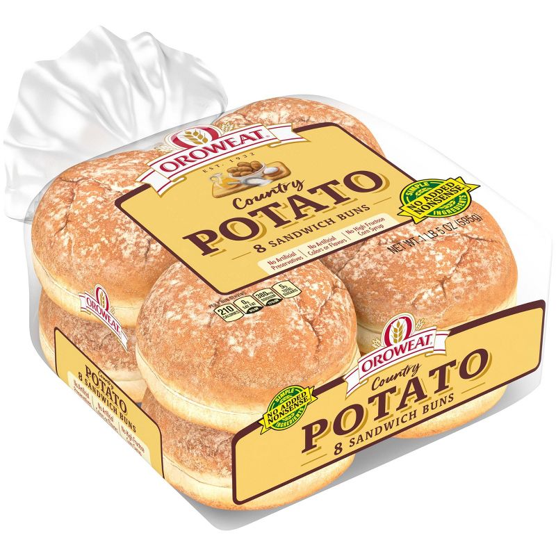 Oroweath Country Potato Hamburger Buns - 21oz/8ct