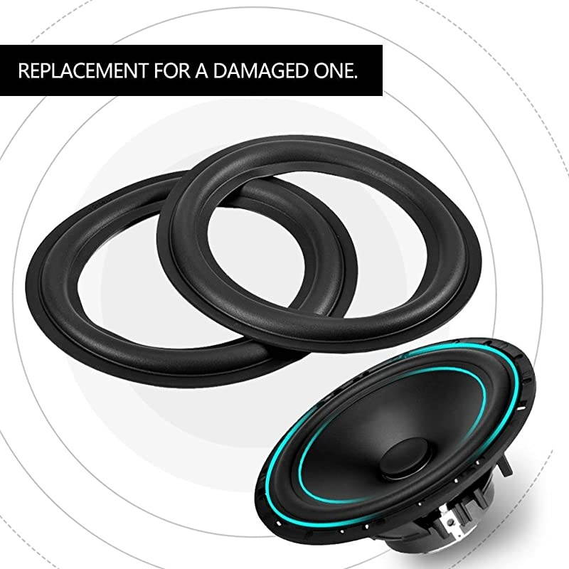 6 inch 156mm Perforated Rubber Speaker Foam Edge Surround Rings Replacement Parts for Speaker Repair or DIY Black