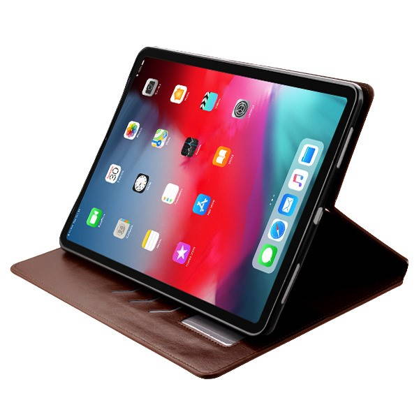 Book-Style Leather Folio Case for iPad Pro 11 inch - Brown
